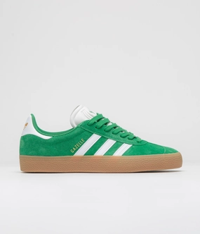 Adidas String Shoes Adidas Gazelle ADV Shoes - Green / Cloud White / Gold Metallic