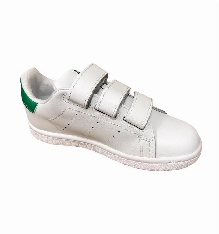 Indoor Soccer Sneakers Adidas Original scarpa da bambino con strappo Stan Smith CF I BZ0520 bianco-verde