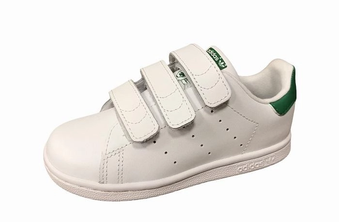 Adidas Original scarpa da bambino con strappo Stan Smith CF I BZ0520 bianco-verde Size Wide Sneakers