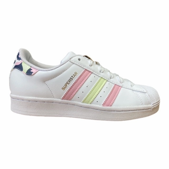 Adidas Originals scarpa sneakers da ragazza Superstar GY3330 bianco limone rosa 11. NULL