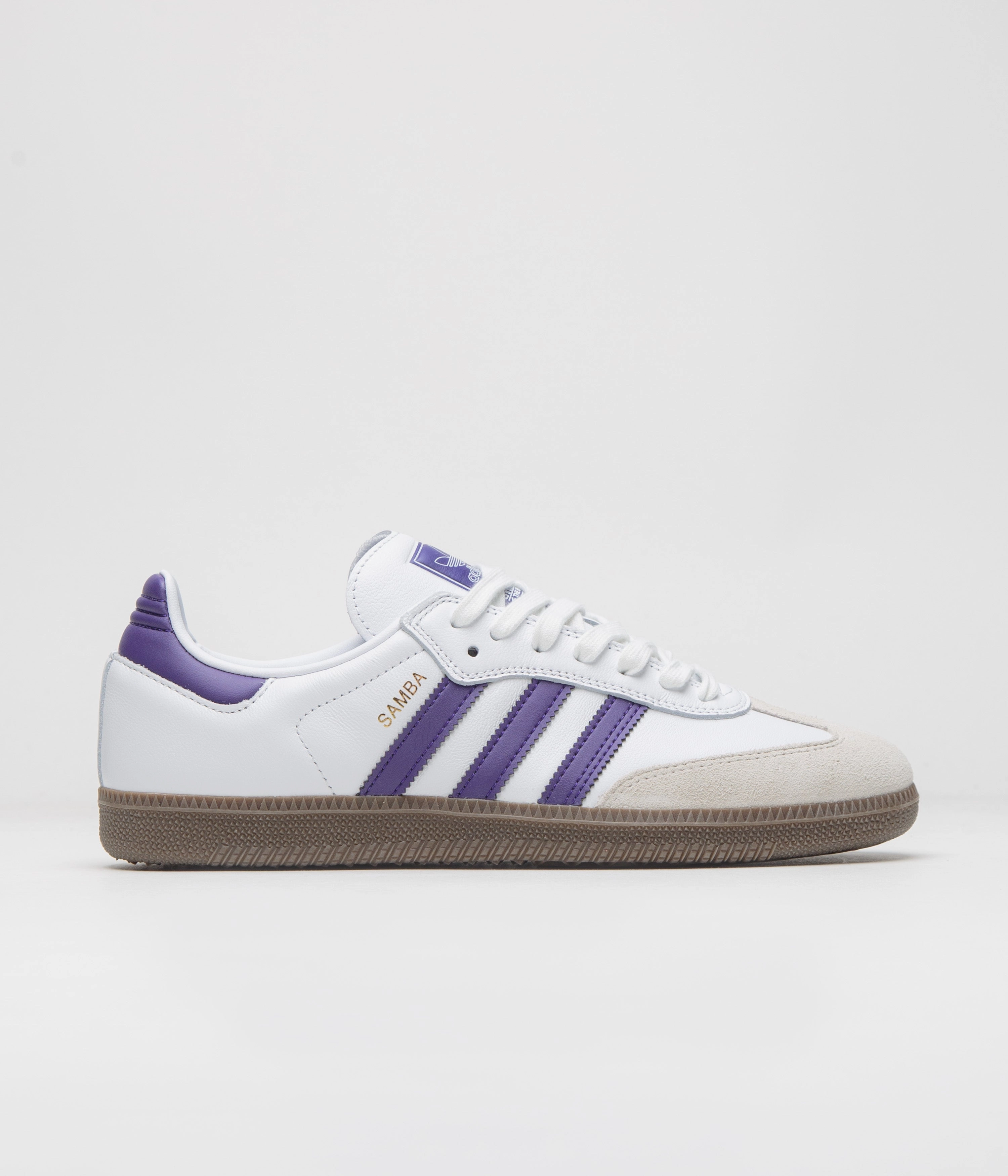 Most Comfortable Adidas Shoe Adidas Samba ADV Shoes - Cloud White / Collegiate Purple / Gold Metallic