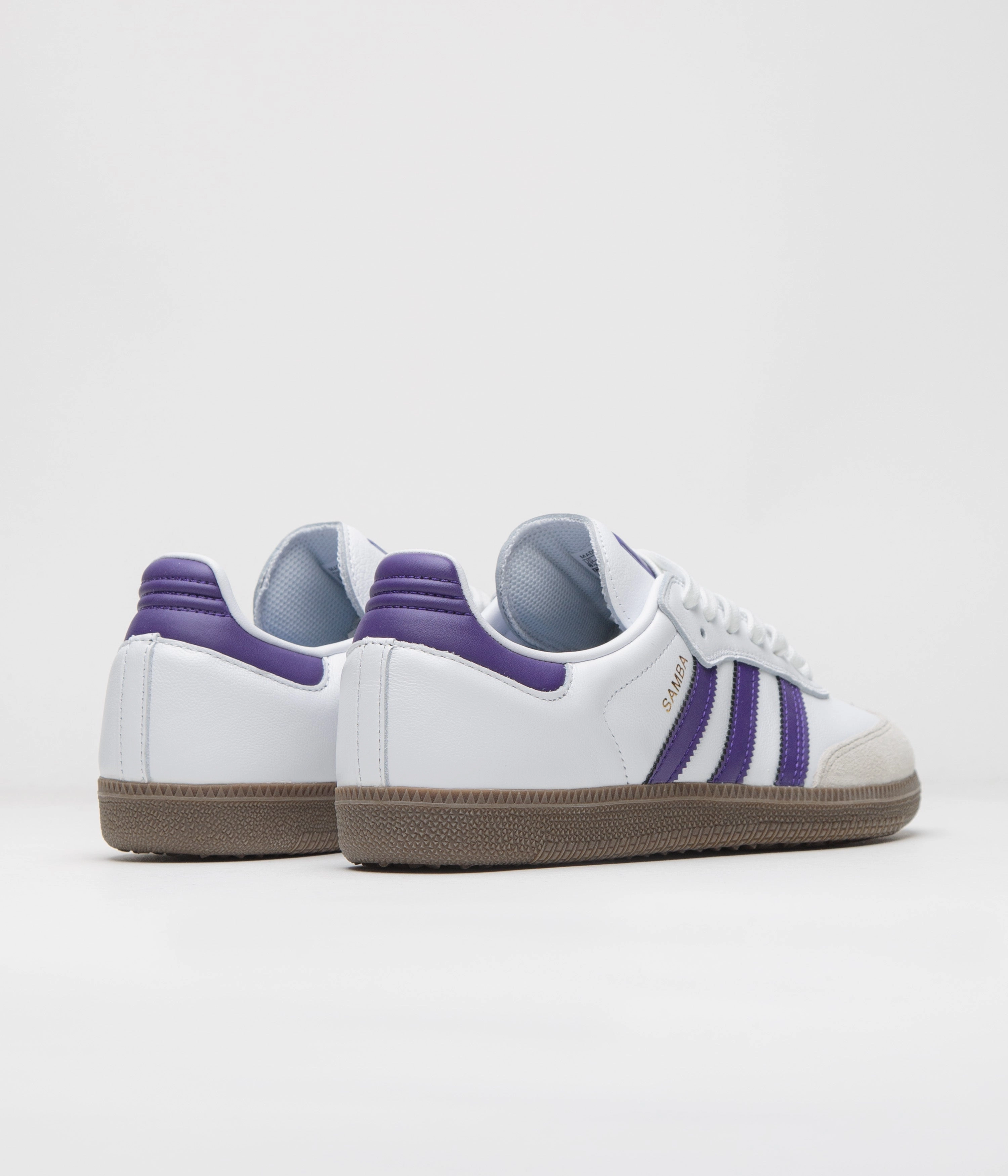 Adidas Samba ADV Shoes - Cloud White / Collegiate Purple / Gold Metallic Adidas Yeezy New Shoes