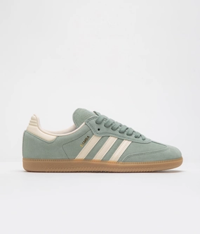 Adidas Equipment Shoes 90's Adidas Samba ADV Shoes - Silver Green / Wonder White / Gold Metallic
