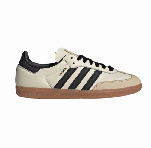 Nicest Soccer Cleats Ever Adidas Women's Samba Og Shoes - Cream White / Core Black / Sand Strata