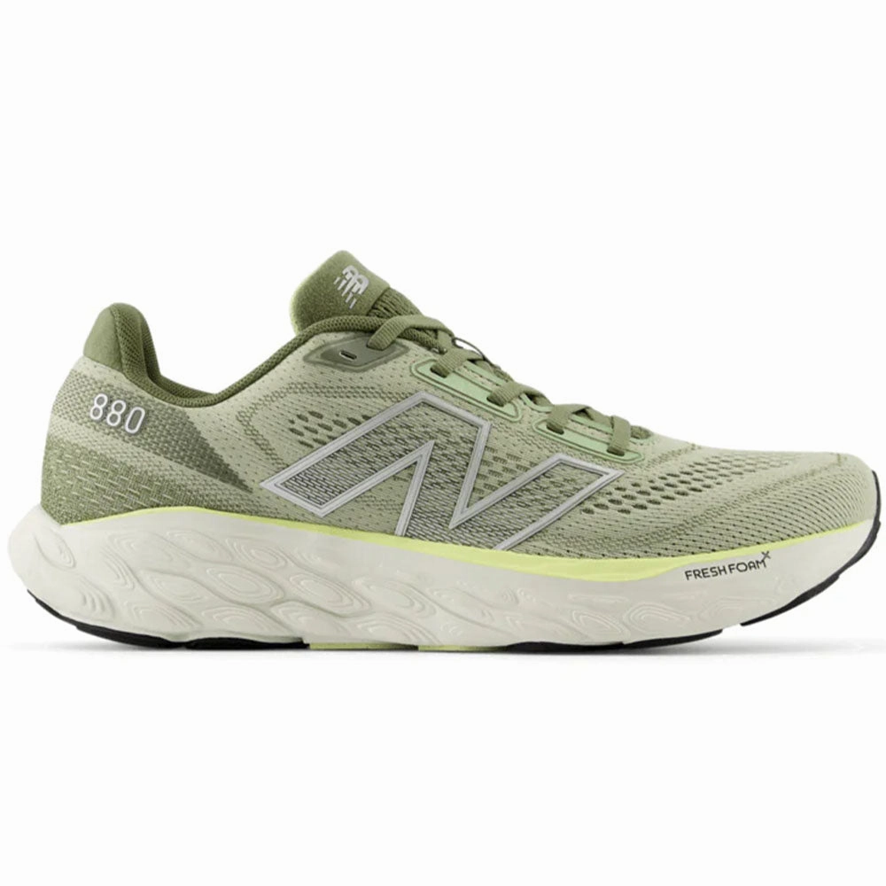 Men's New Balance Fresh Foam X 880v14, Olivine/Silver Metallic/Limelight, 11 D Medium New Balance Mens Running Sneakers