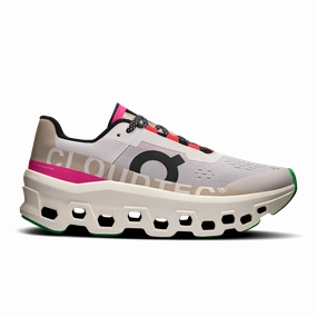 On Running Women's Cloudmonster Shoes - Silver / Ivory Best Beach Running Shoes