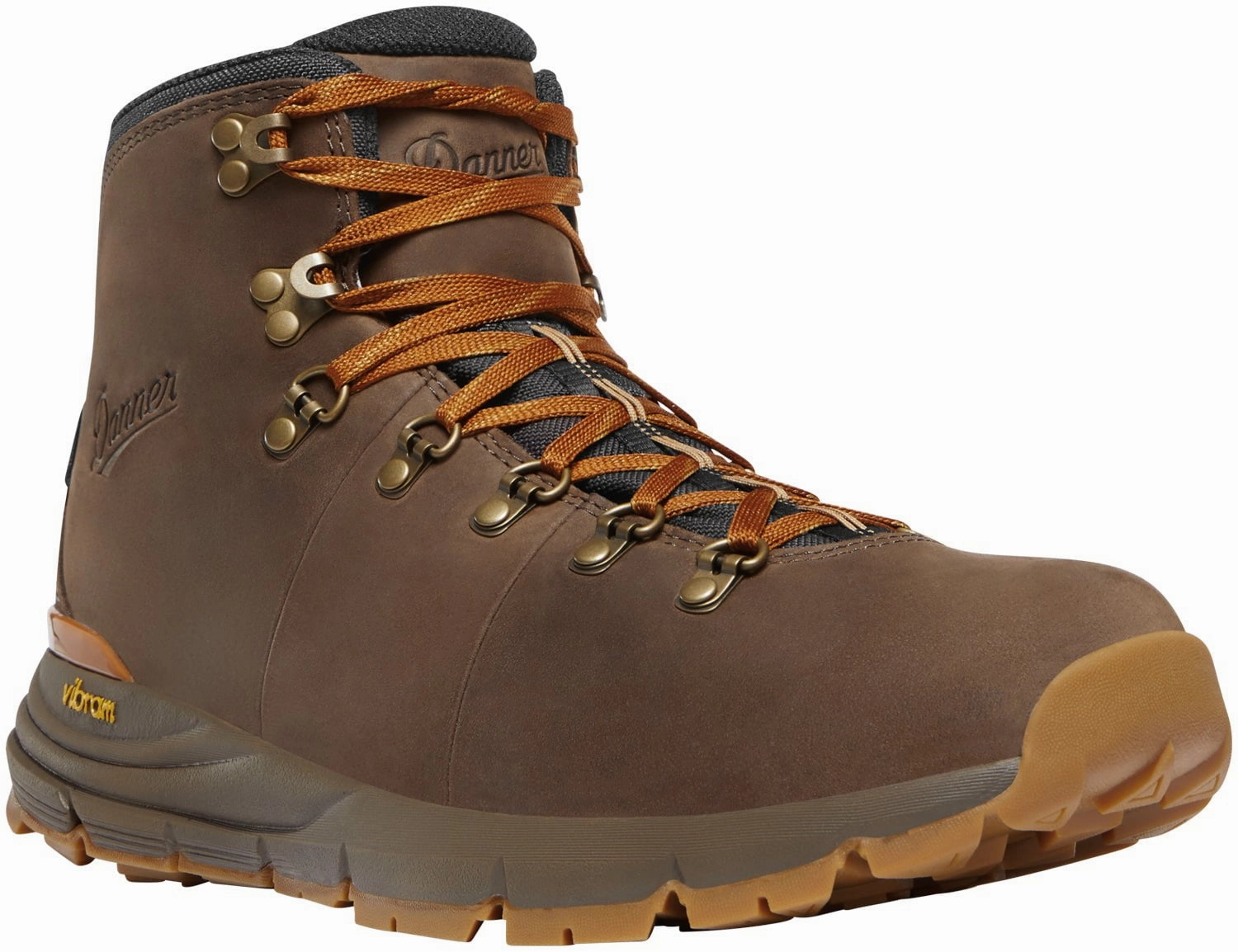 Danner Mens Mountain 600 Leaf GTX Loam Brown/Glazed Ginger Leather Hiking Boots 9 EE Hiking Shoes With Wide Feet