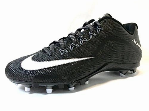 Alpha Pro 2 Football Cleat 13.5 Black/White/Metallic Dark Grey Round Stud Soccer Cleats