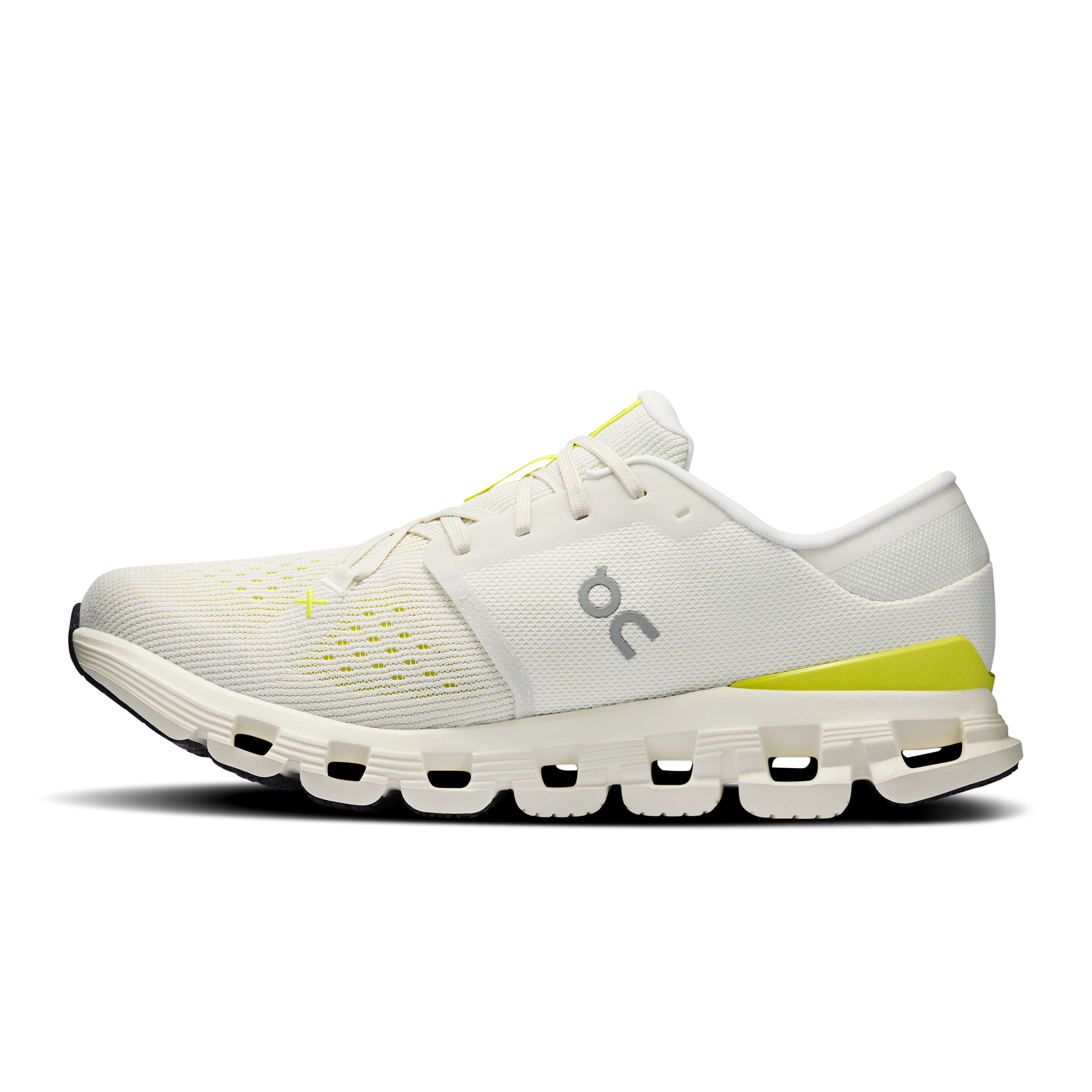 On Running Men's Cloud X 4 Shoes - Ivory / Lime Training Shoes Can Be Used For Running