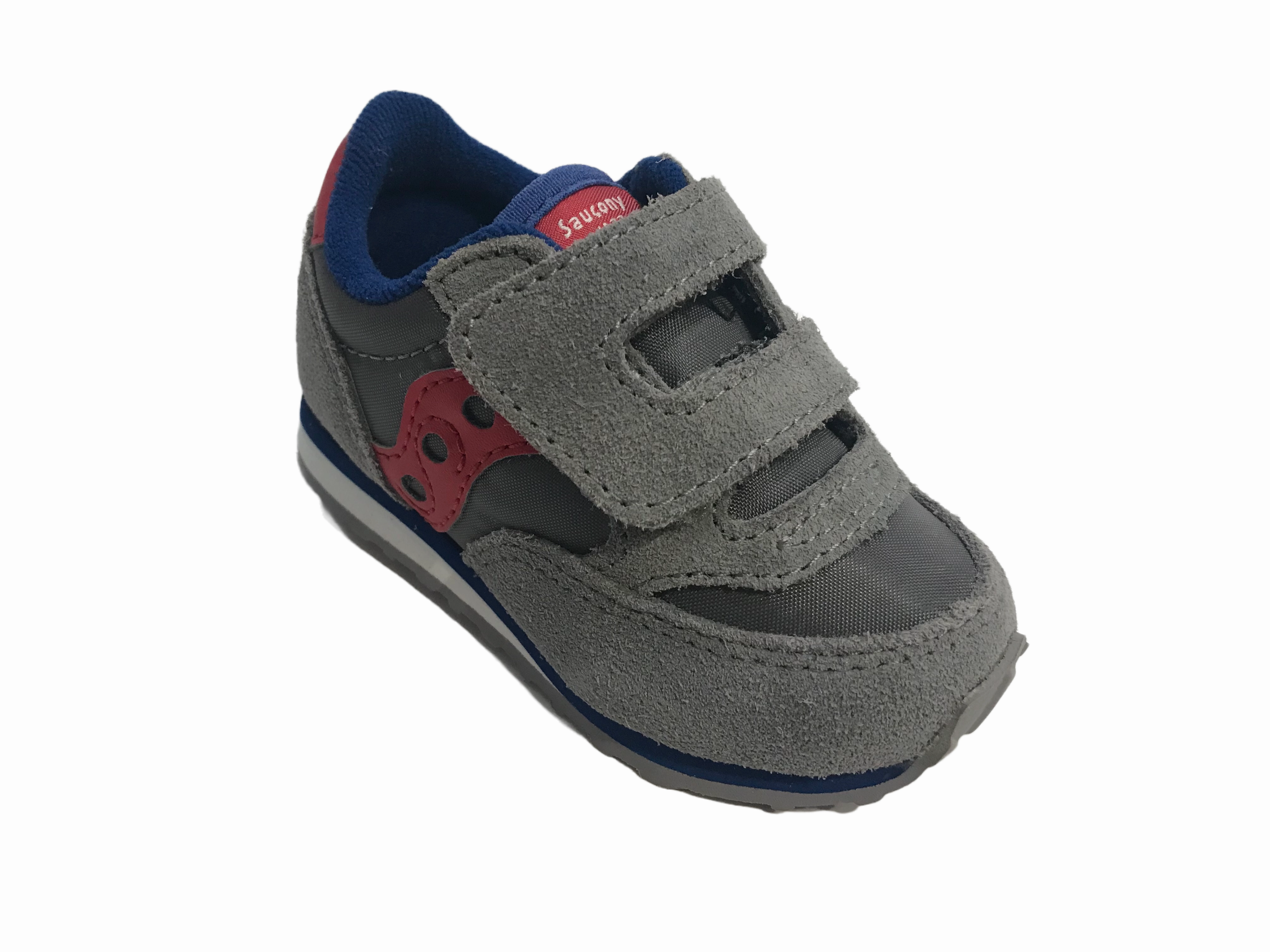 Saucony Original scarpa sneakers da bambino Jazz baby HL SL259641 grigio rosso Wide High Top Sneakers