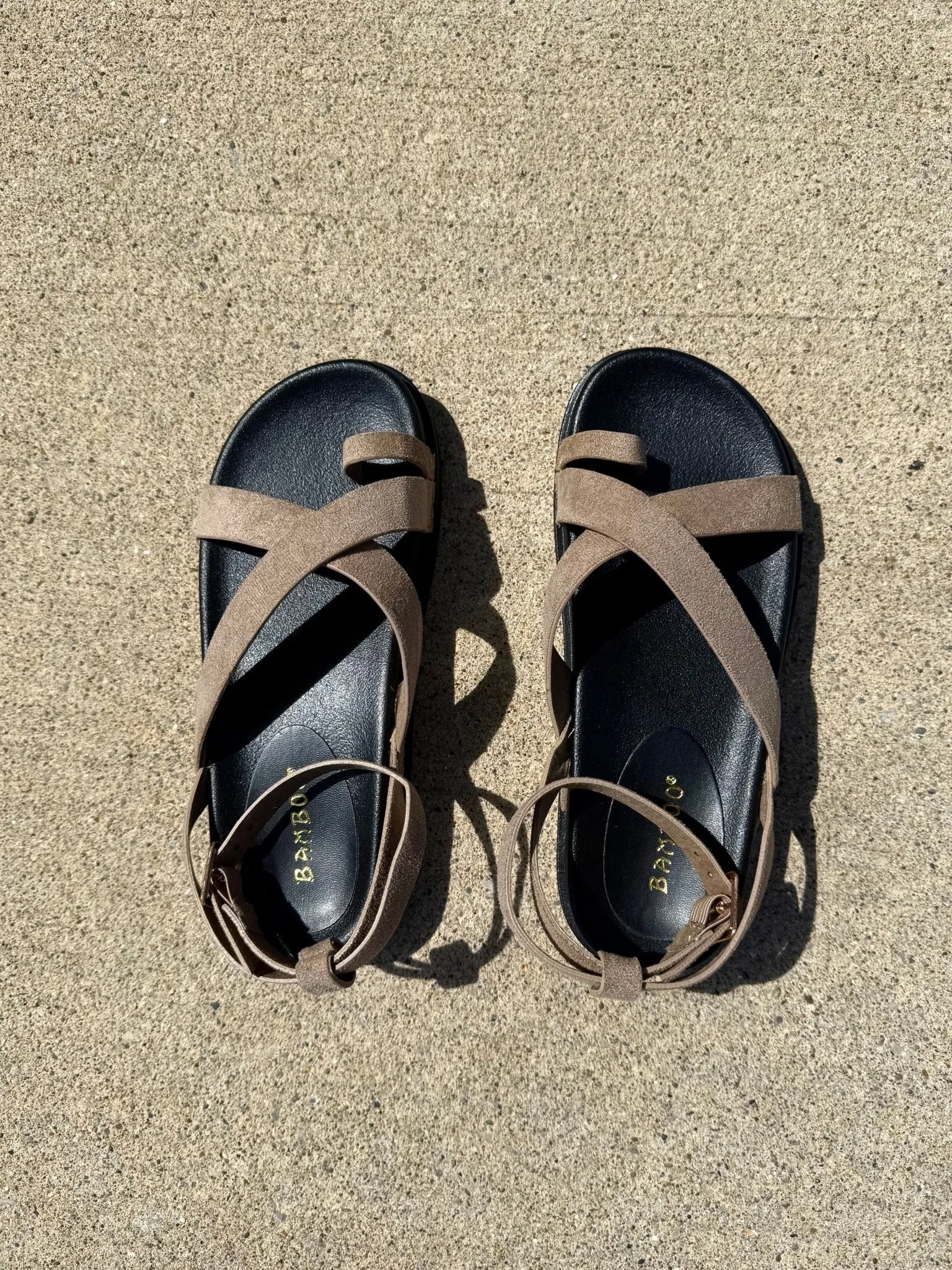 Sandals Usa Amanda Oatmeal Strappy Platform Sandals - FINAL SALE