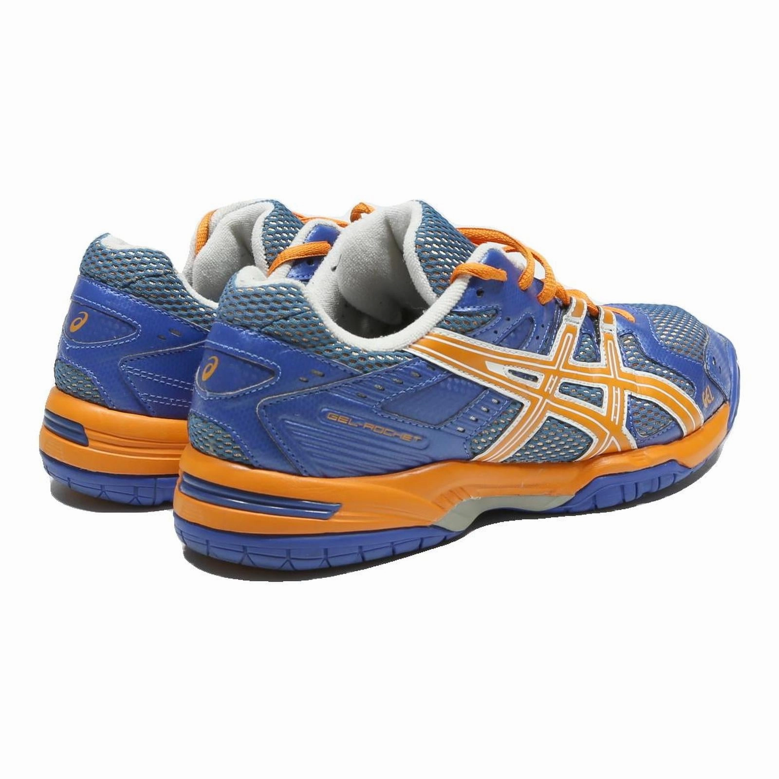 Asics Shoes Supination ASICS Gel Rocket Mens Low Top Trainers Blue & Orange Synthetic UK 9 Sports