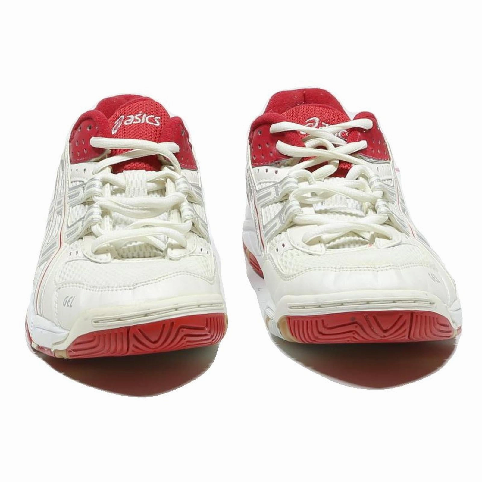 ASICS Gel Rocket Mens Low Top Trainers White & Red Synthetic UK 7 Indoor Court Best Asics Running Shoes With Arch Support