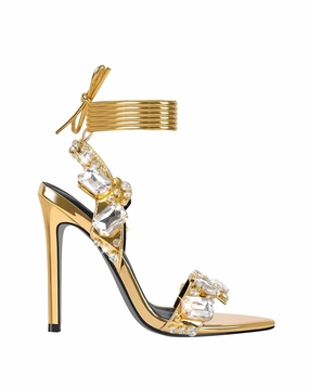 At- Gold & Crystal adorned heels. 