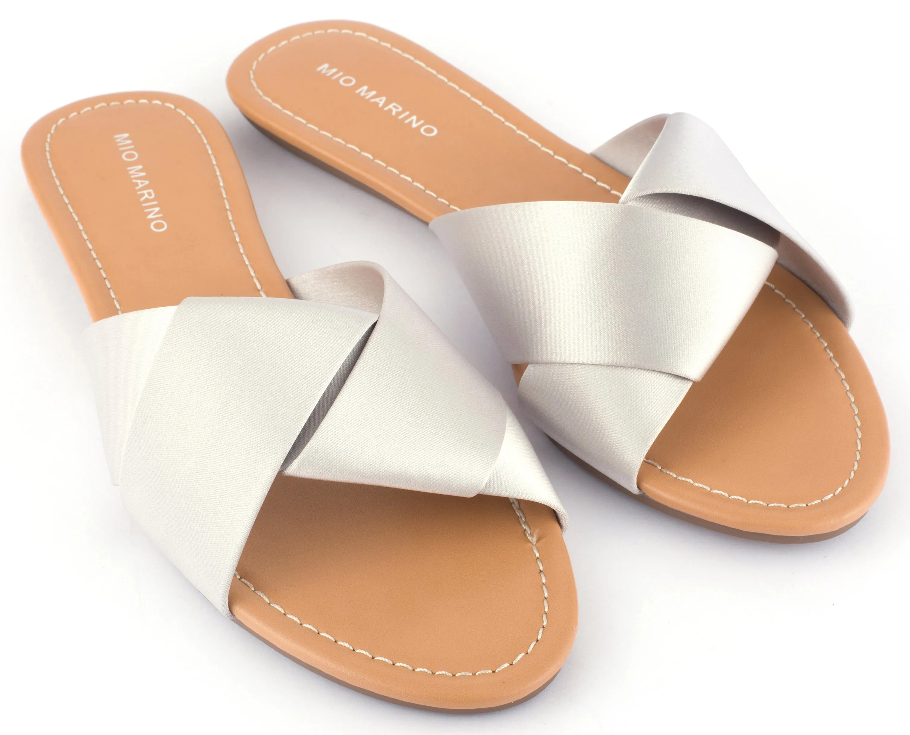 Bandeau Slipper Crossband Shoes Embellished Flat Sandals