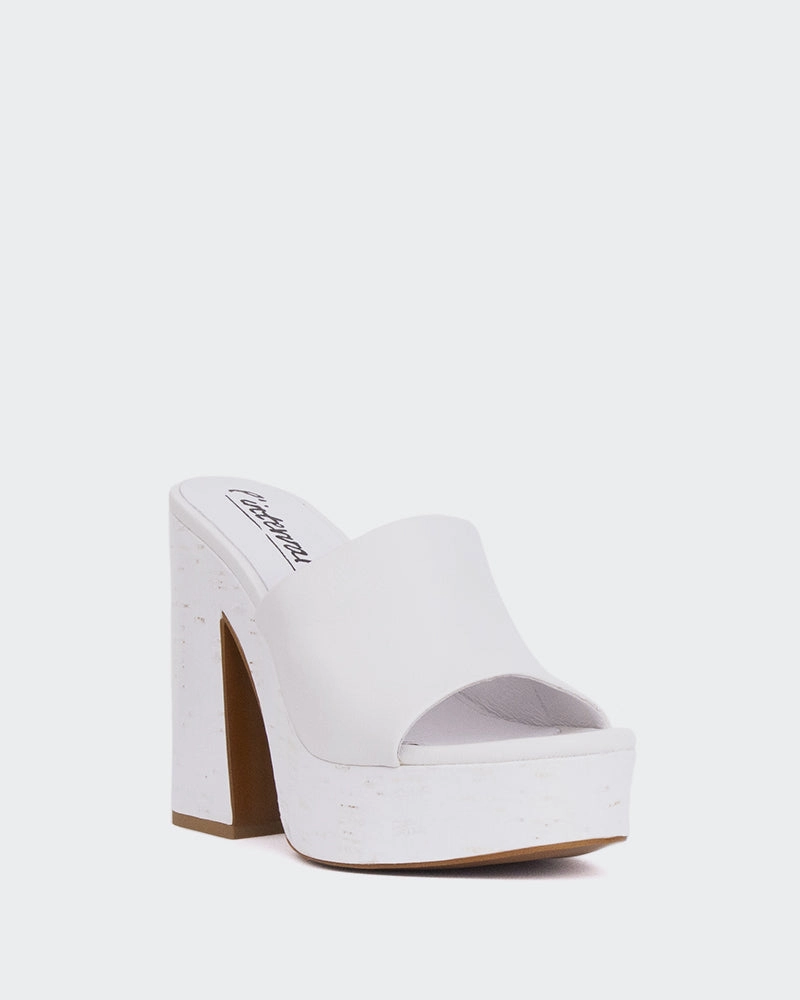 Blowfish Sandals Barrel White Leather