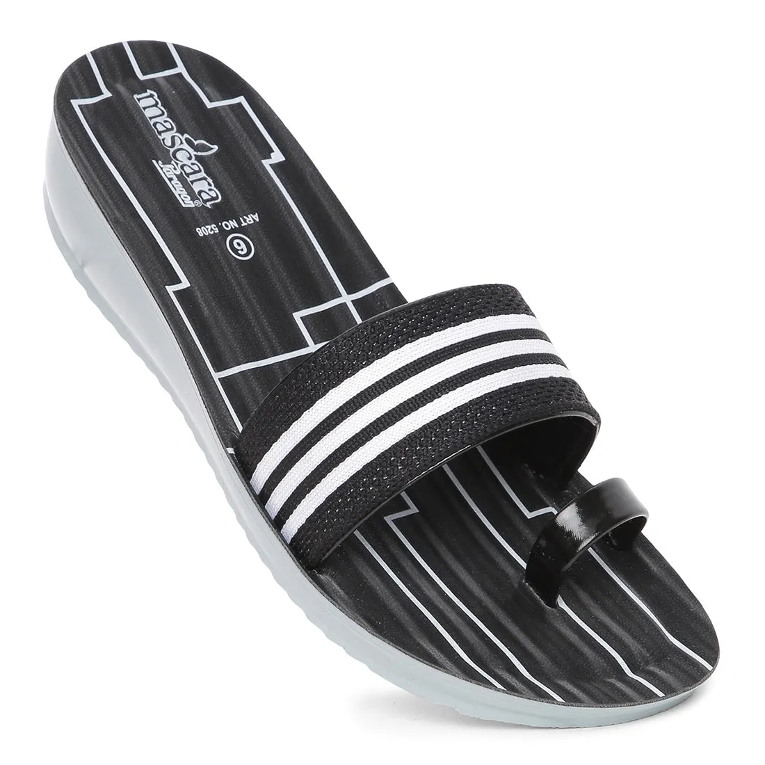 Women's Black Mascara Sandals -(PU5208L_BLK) Tabi Sandals