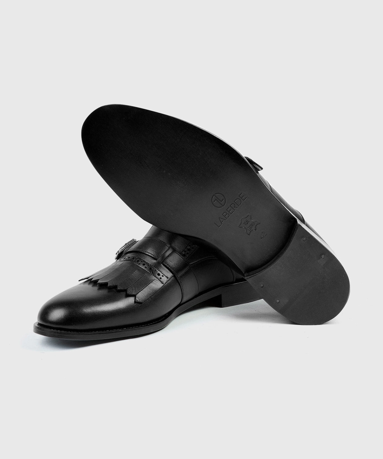 Black Monk Shoes Pewter Loafers