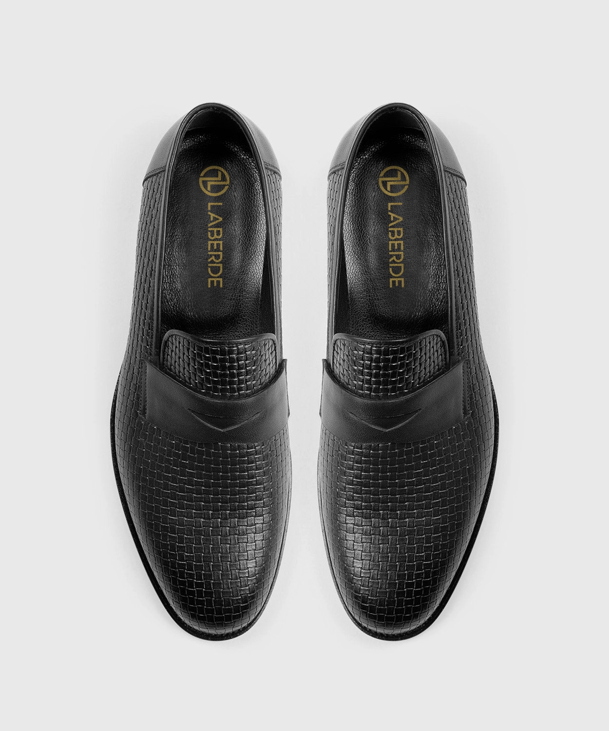 1901 Loafers Black Woven Shoes