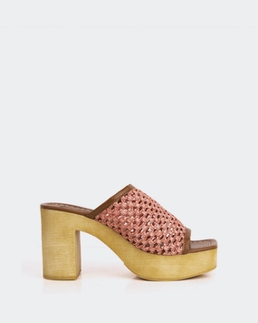 Faustine Pink Rafia Overpronation Sandals