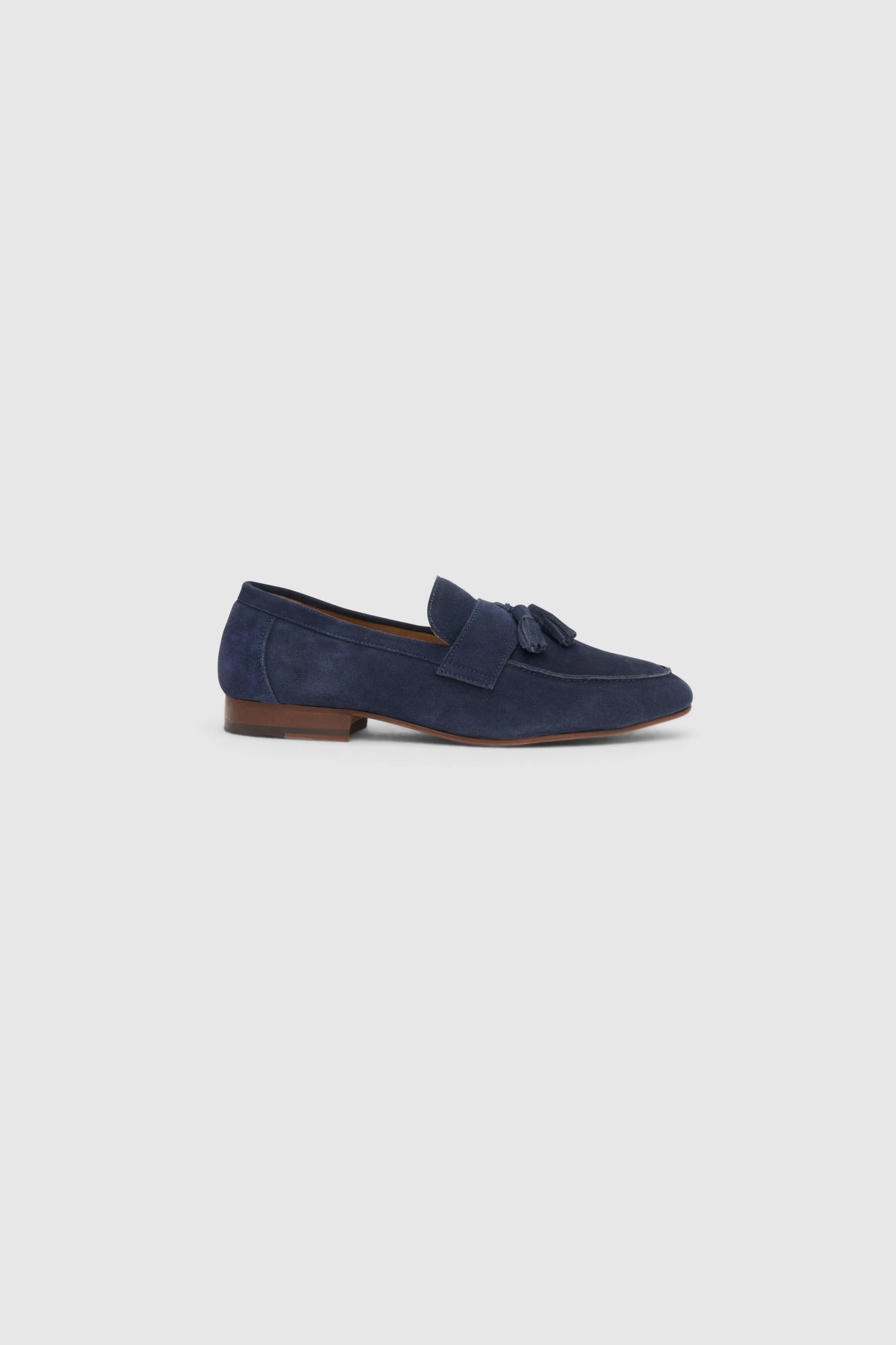 Blue Suede Tassle Loafer Tabby Loafers