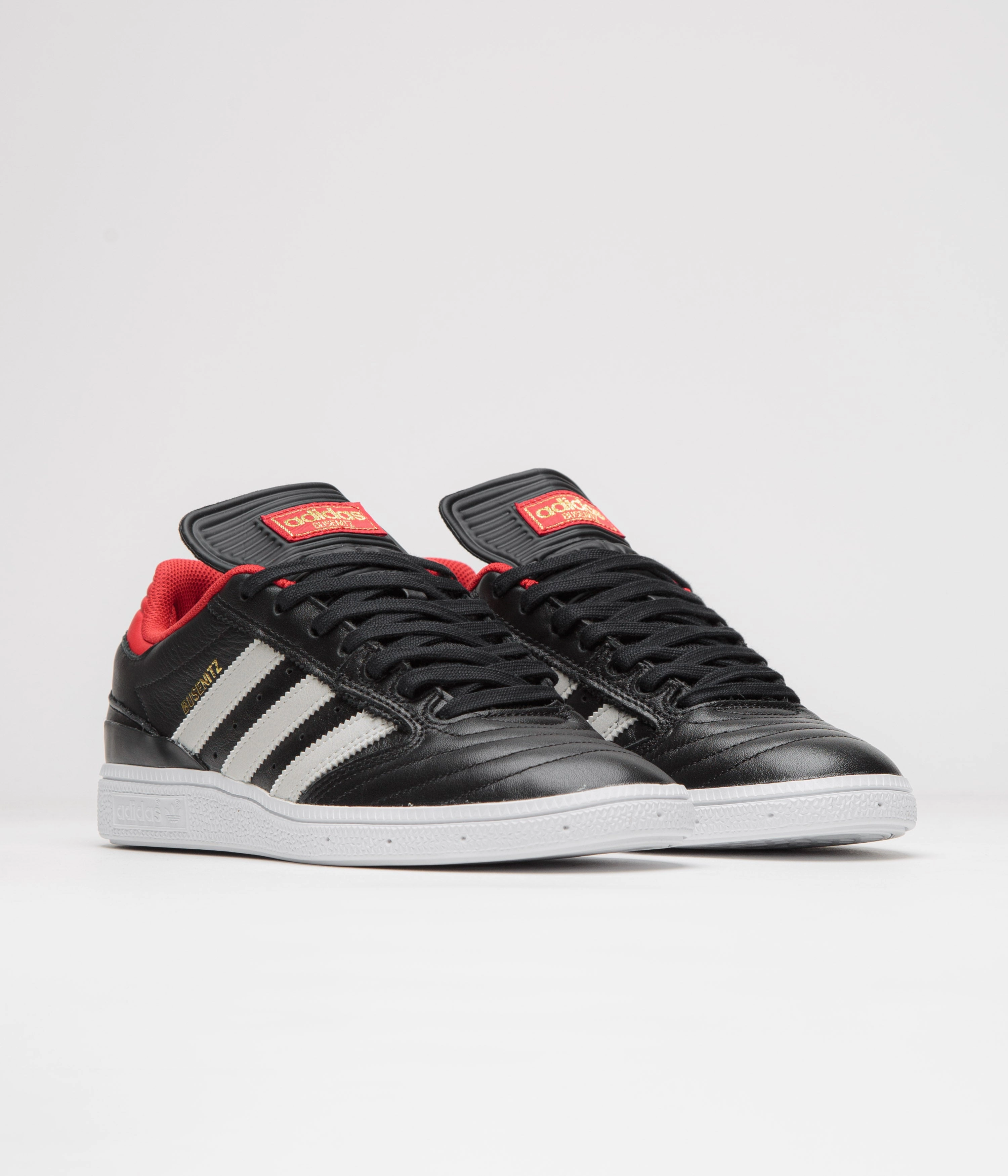 Adidas Busenitz Shoes - Core Black / Zero Metallic / Better Scarlet Adidas Shoes Recycled Ocean Plastic