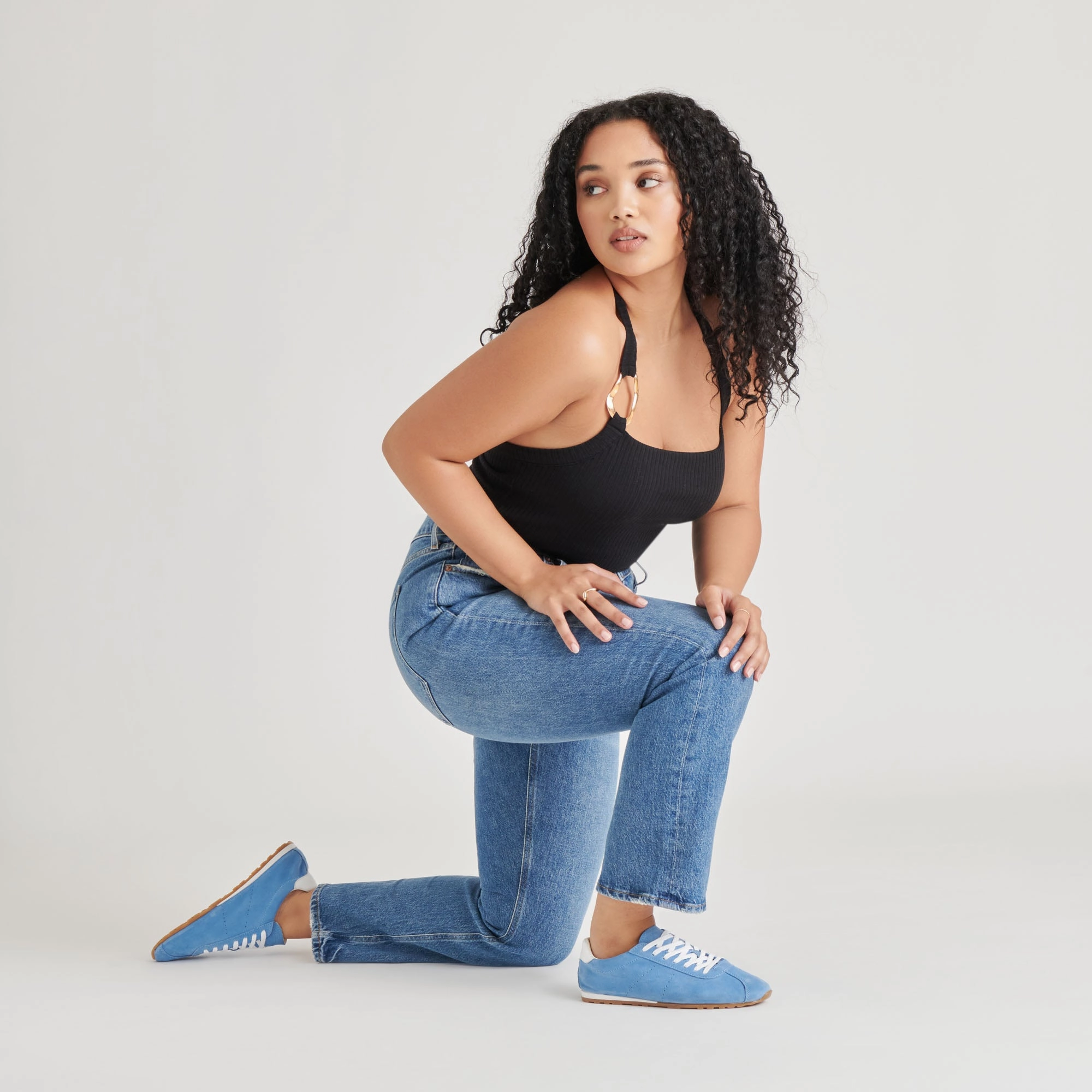 SERINA SNEAKERS BLUE SUEDE Jeans Brown Sneakers