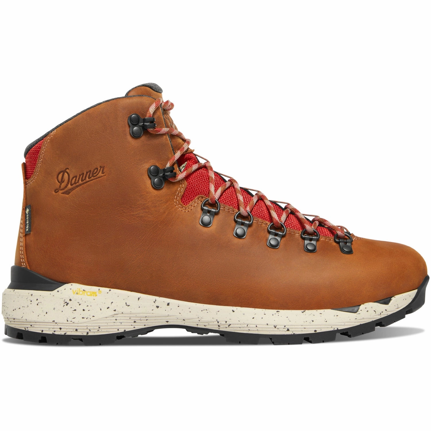 Danner Mens Mountain 600 EVO GTX Mocha Brown/Rhodo Red Leather Hiking Boots Shoe Recommendations For Climbing Mount Hallasan