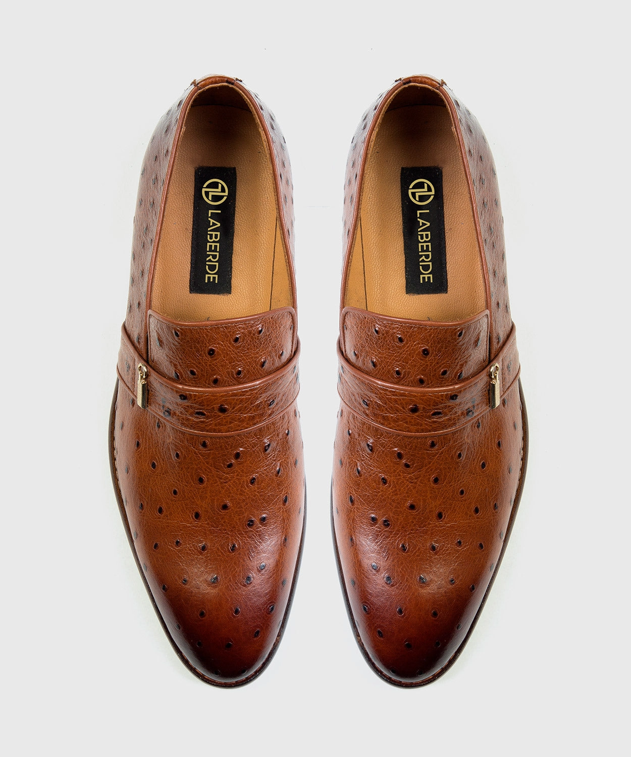 Brown Loafers Eyelet Metal Sabot Loafers