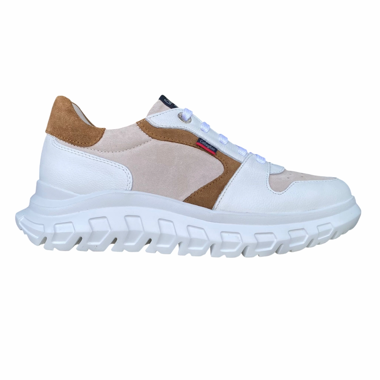 Woden Sneakers CallagHan scarpa sneakers da uomo Floty Squalo 2 55301 bianco-beige