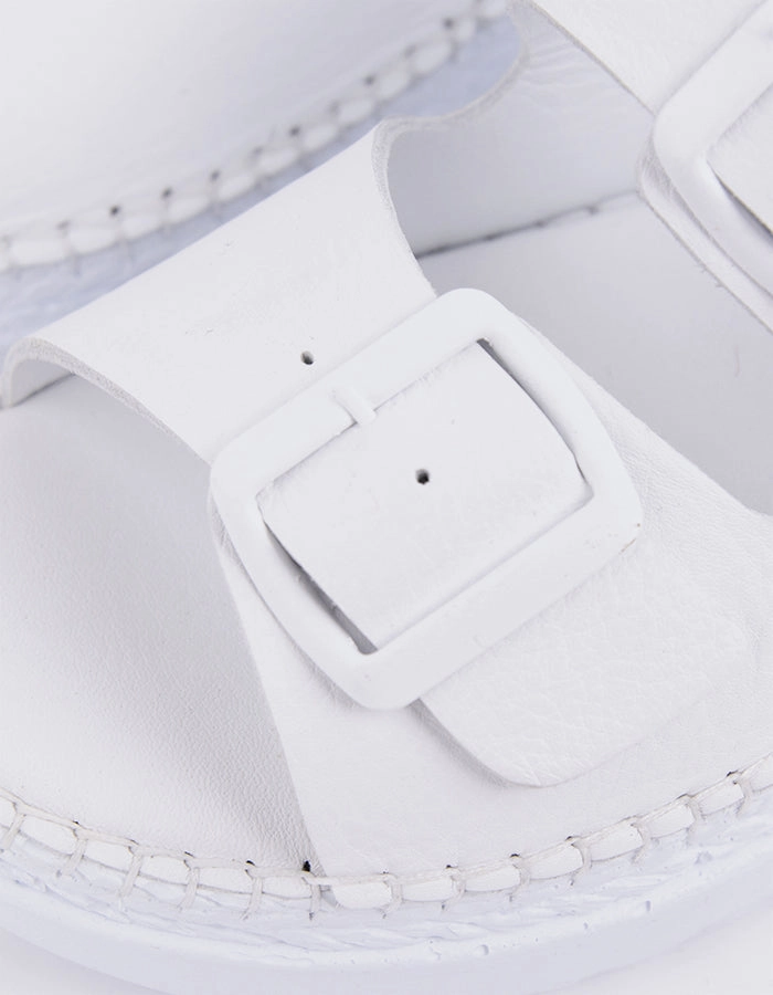 Grafton White Leather Orthotic Sandals