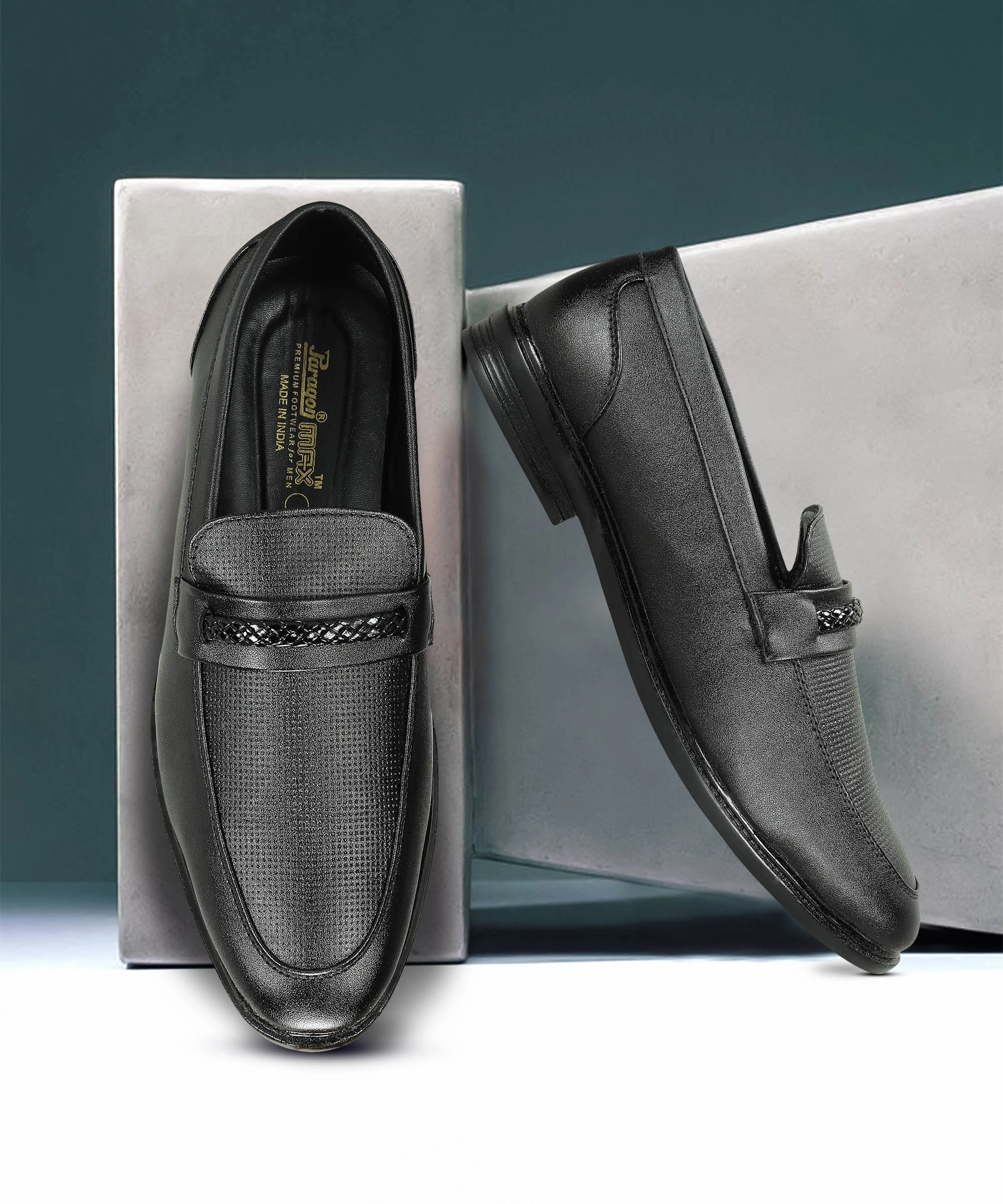 Loafers With Flowers Paragon Men's Black Formal Loafer Shoes | Cushioned Sole & Sturdy Construction