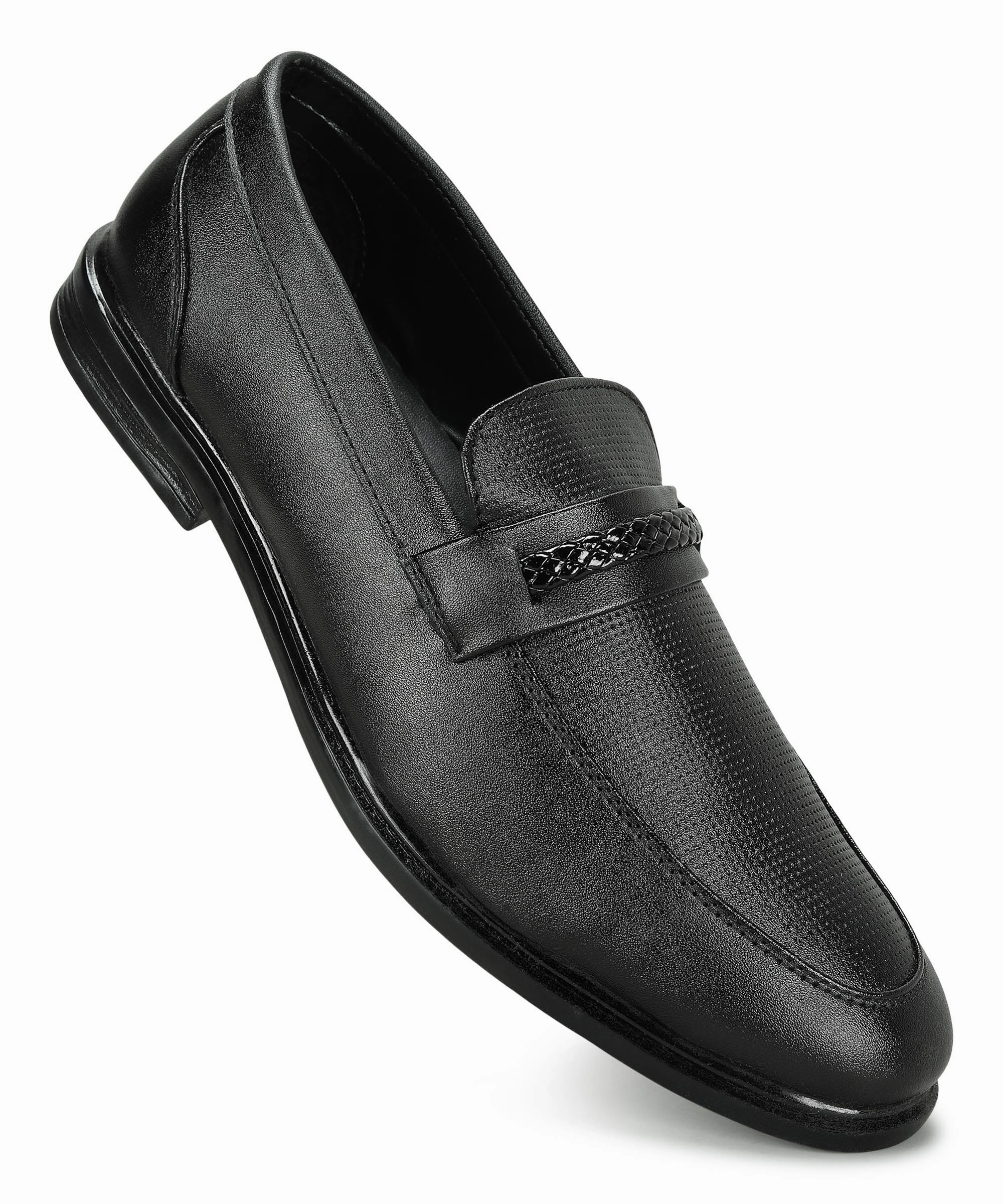 Paragon Men's Black Formal Loafer Shoes | Cushioned Sole & Sturdy Construction Penny Loafers
