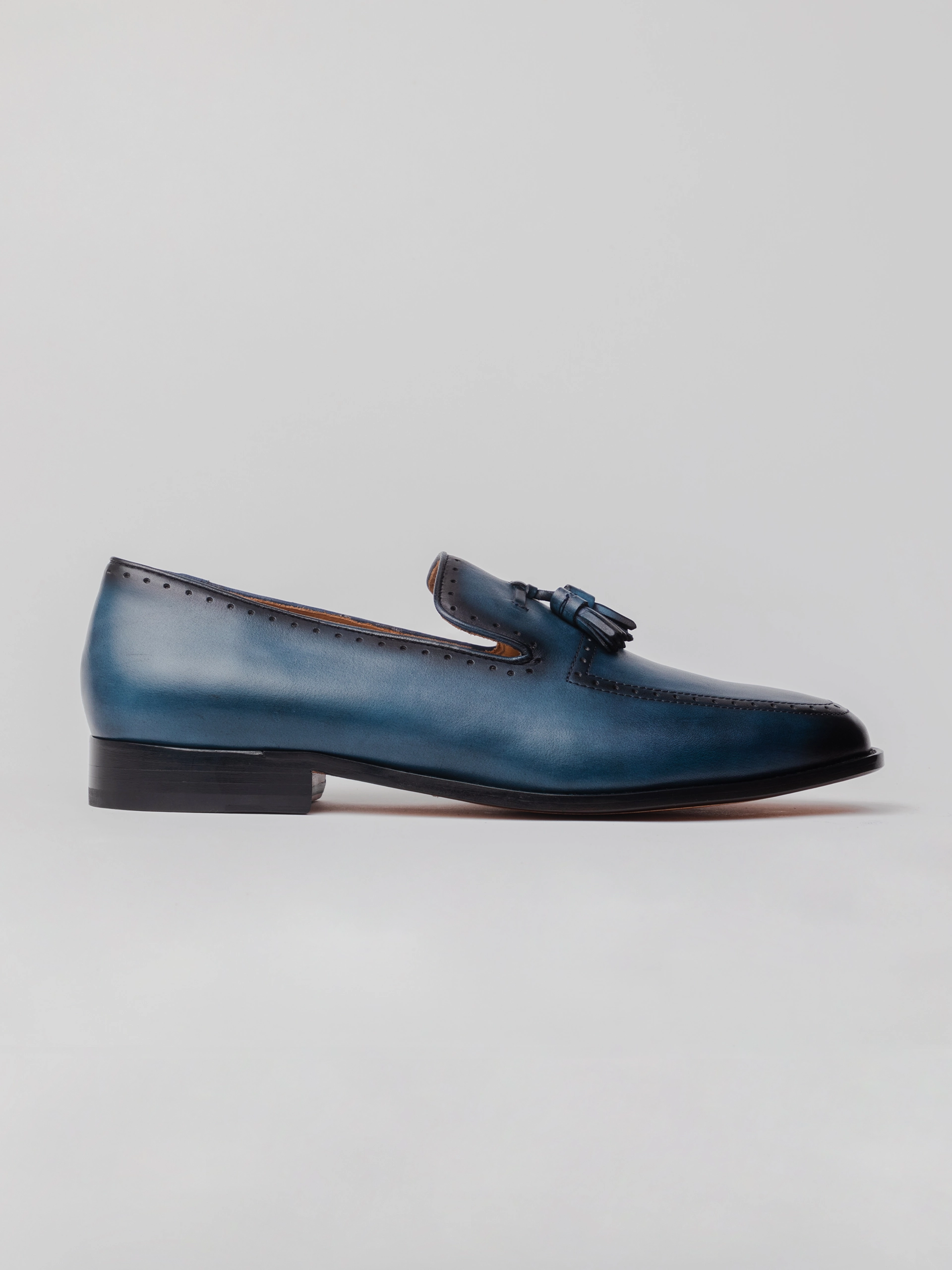 Loafers British Onyx Tassel Loafer - Slate Blue Patina Finished