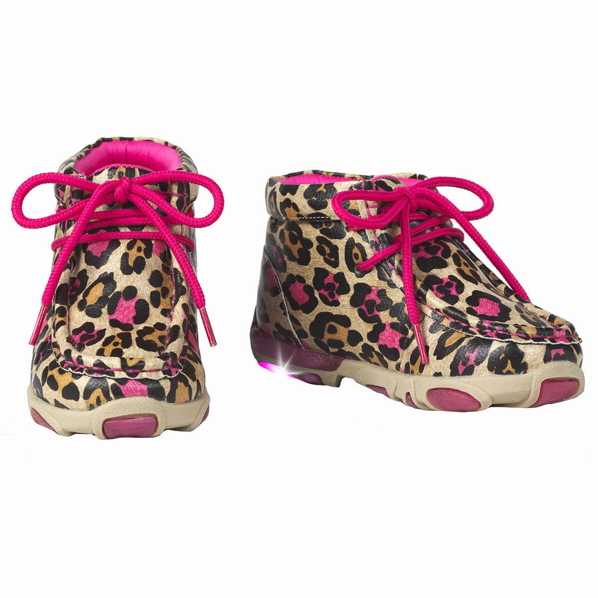 Children's Maisie Pink Leopard Light Up Casual Shoe 