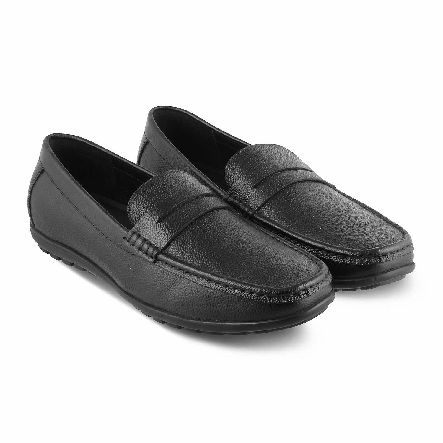 Loafers Slides The Lemec Black Men's Leather Penny Loafers Tresmode