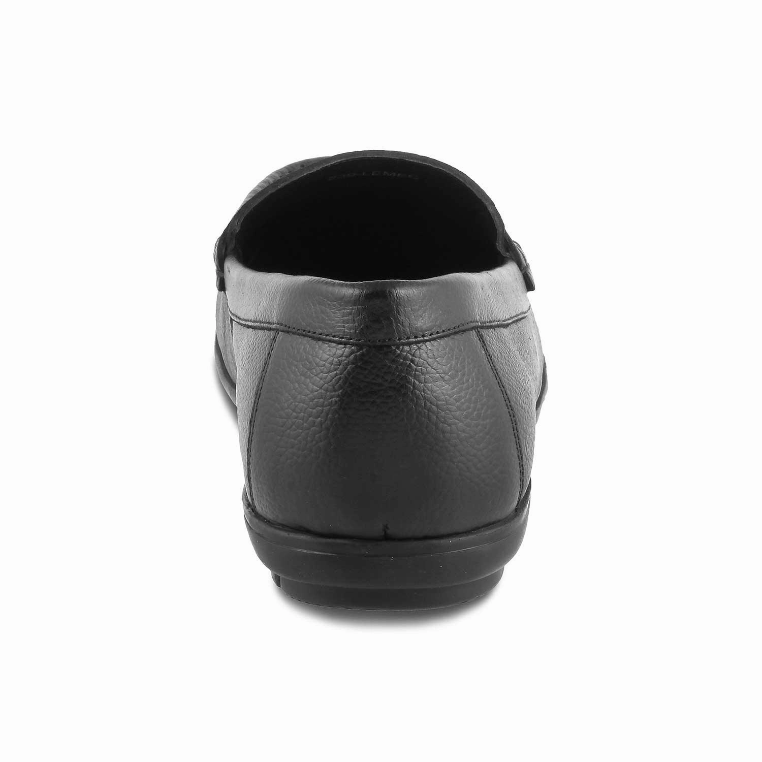 The Lemec Black Men's Leather Penny Loafers Tresmode Platform Wedge Loafers