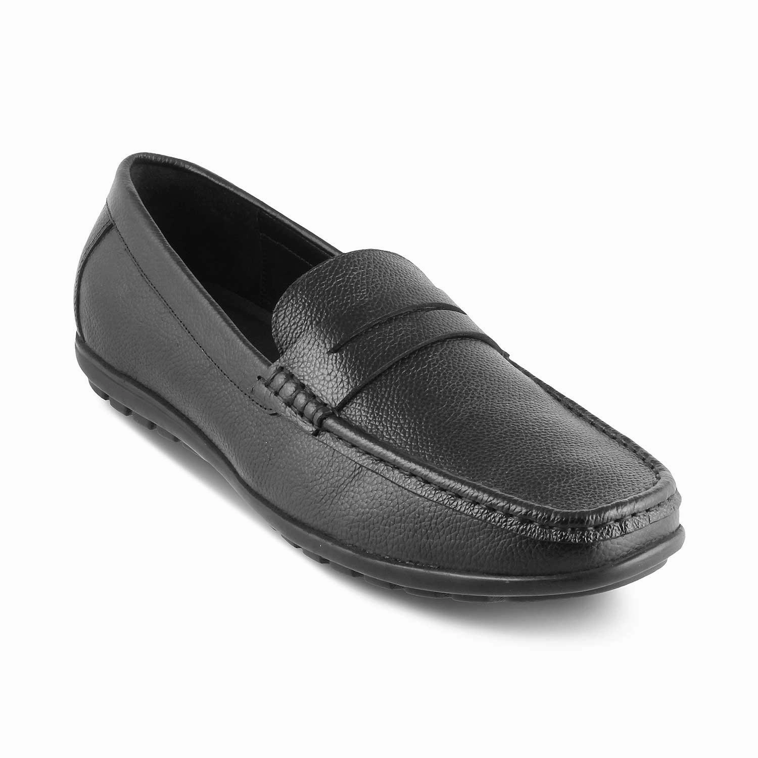 Natural Soul Loafers The Lemec Black Men's Leather Penny Loafers Tresmode