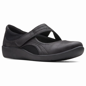 Clarks Women's Sillian Bella Mary Jane - Black Tempo Spikeless Lightweight Golf Sneaker