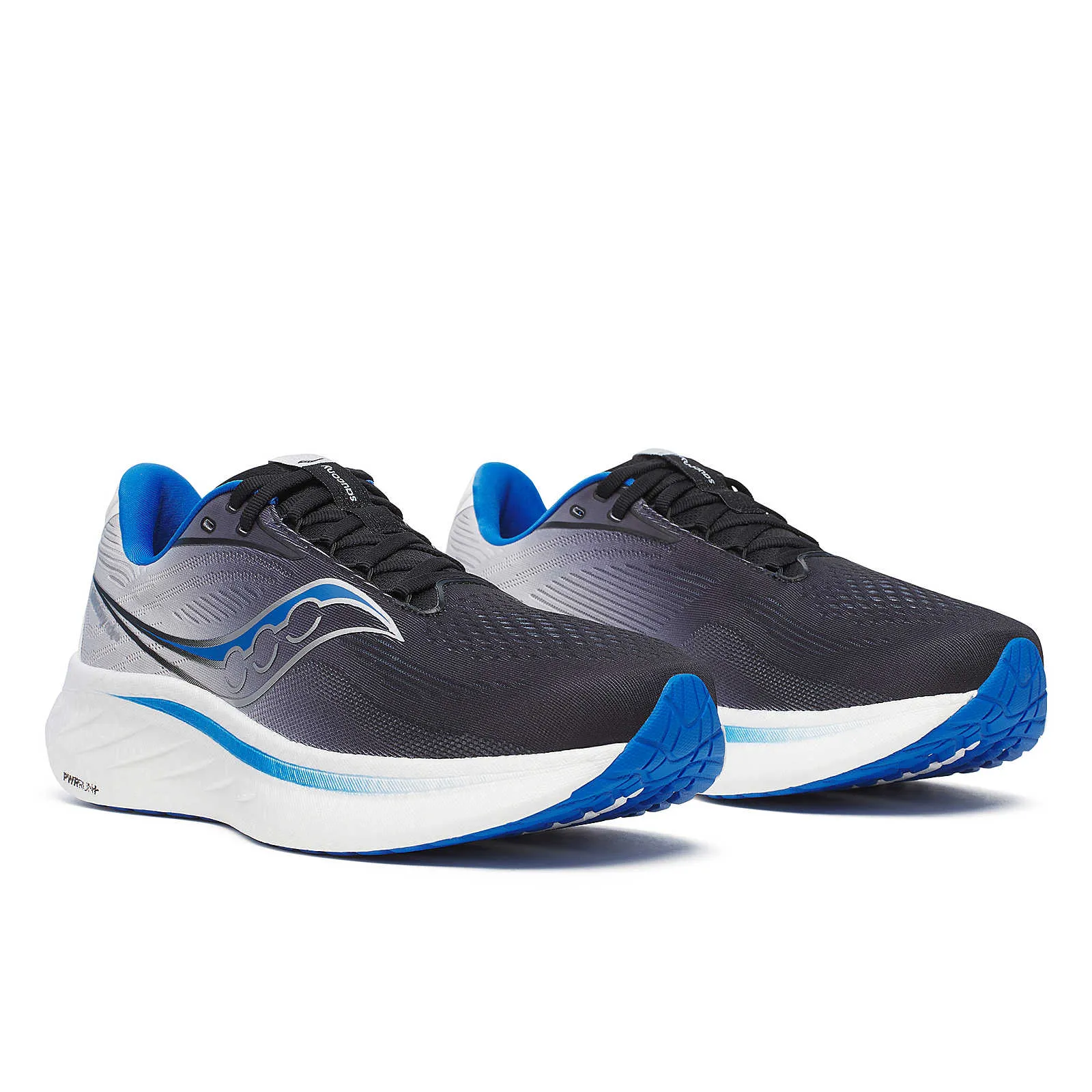 Saucony Ride 18 (Black/Skydiver) - Mens Wear Running Shoes Everyday