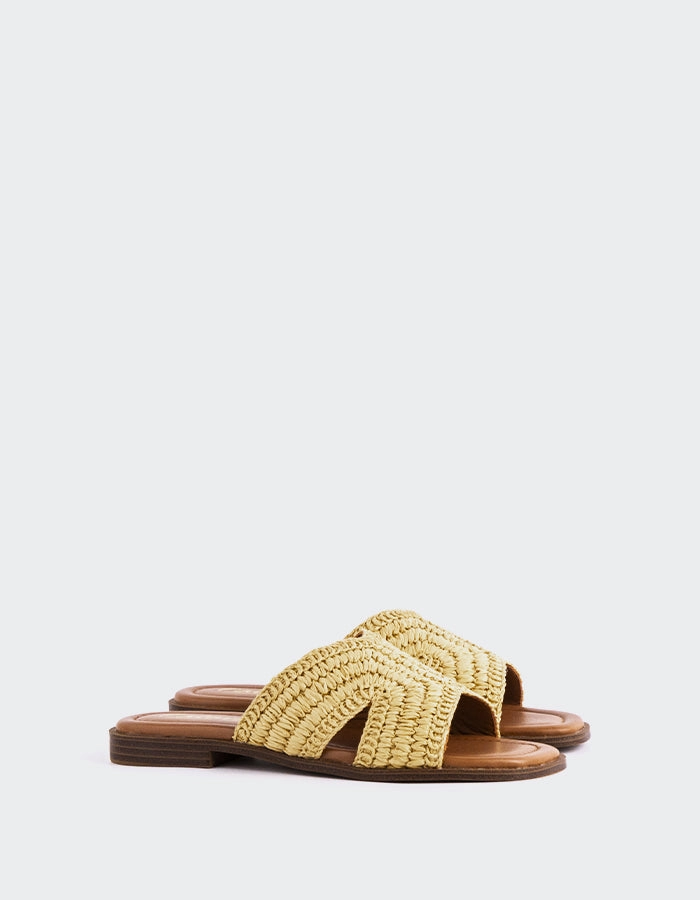 Sammie Natural Raffia Fringed Sandals
