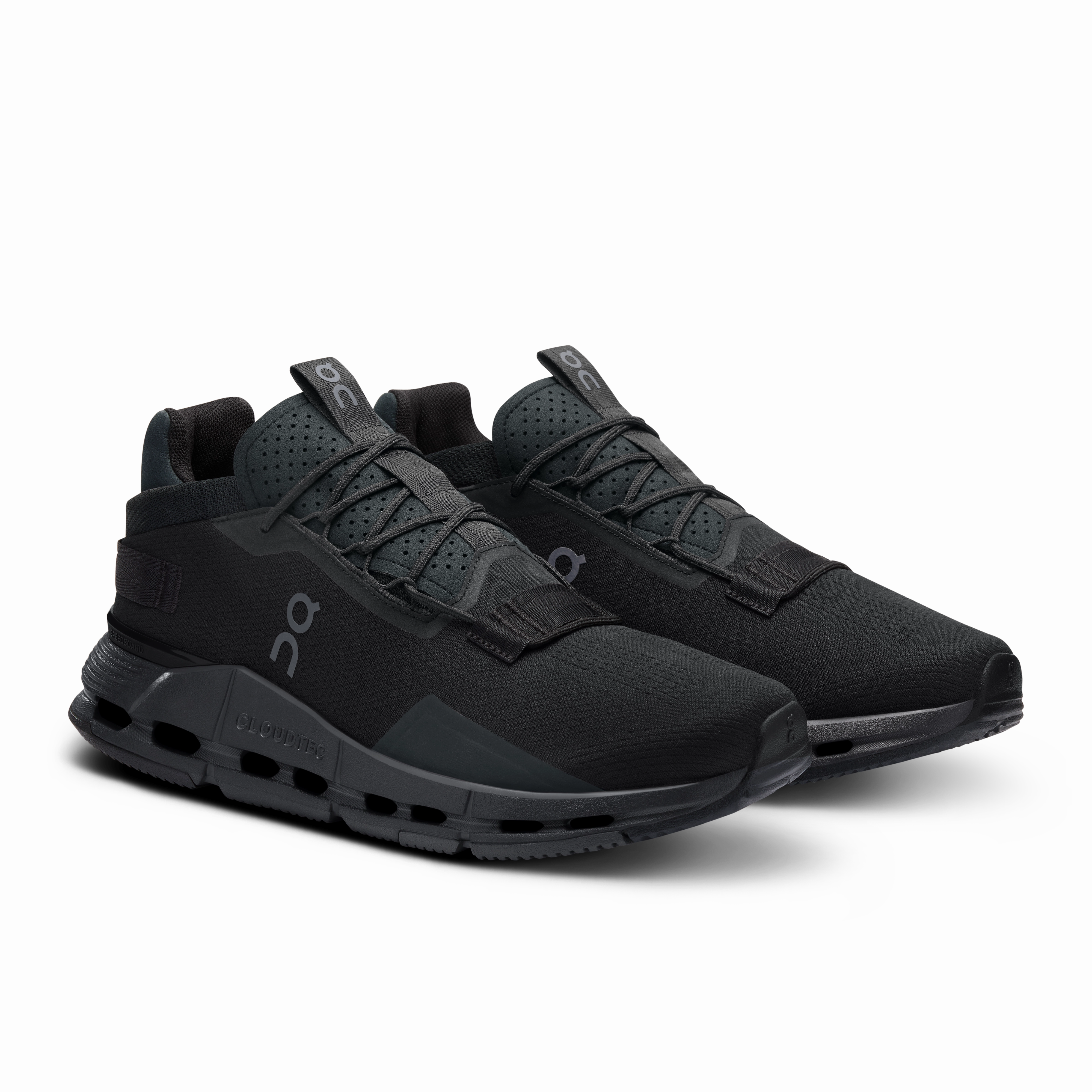 On Running Women's Cloudnova 2 Shoes - All Black Pokemon Black And White Running Shoes