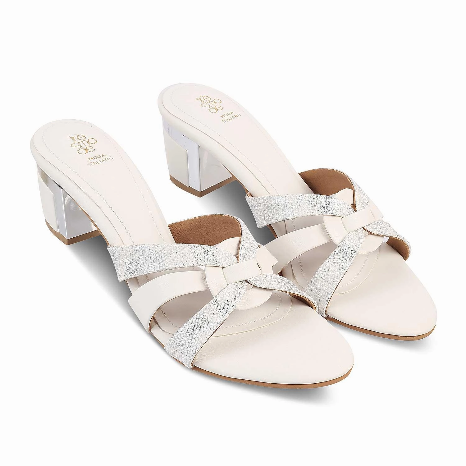 Planters Fasciitis Sandals The Elche White Women's Dress Block Heel Sandals Tresmode