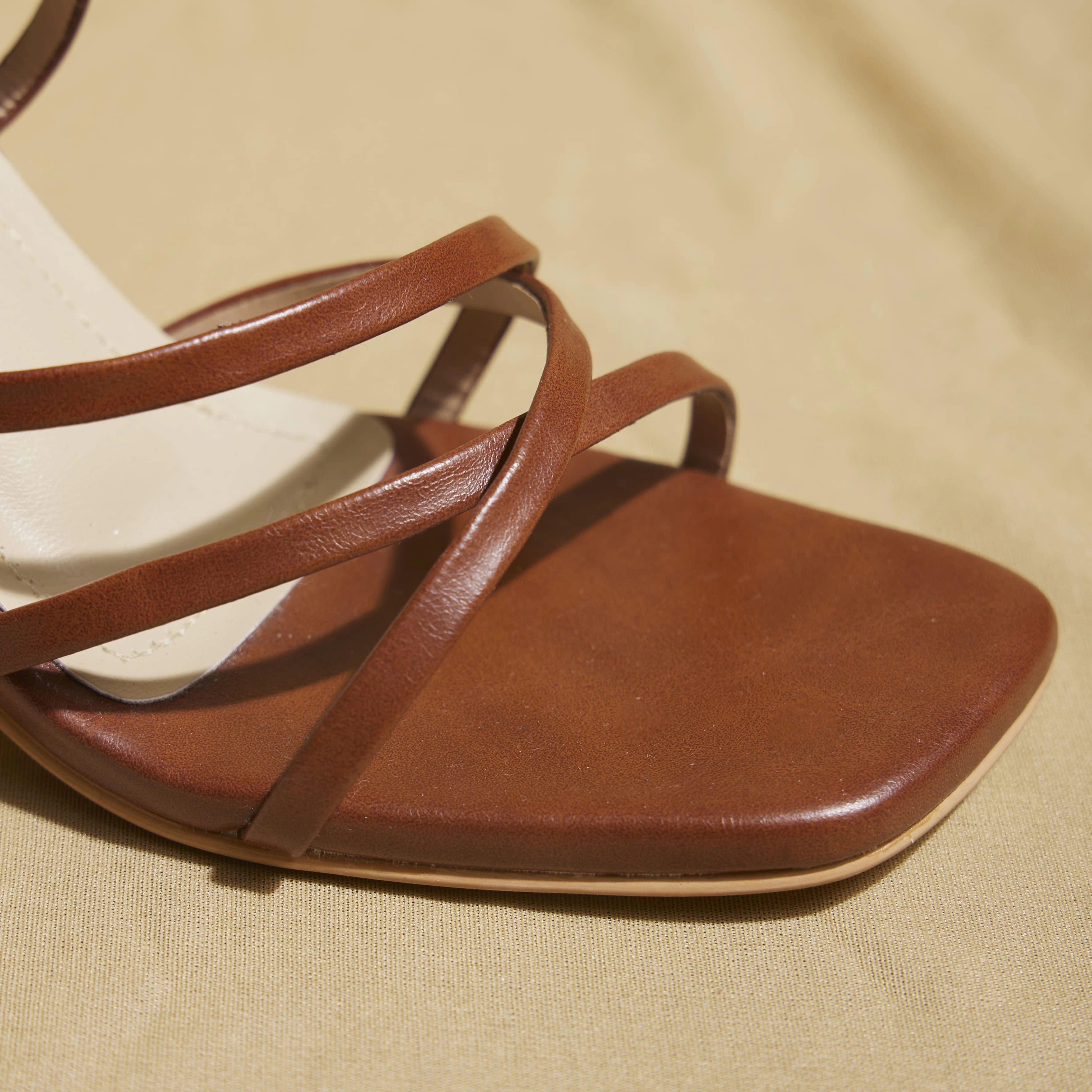 Customisable Dark Brown Formal Strappy Heels | 3.5 - 4 Inch Comfy Heels