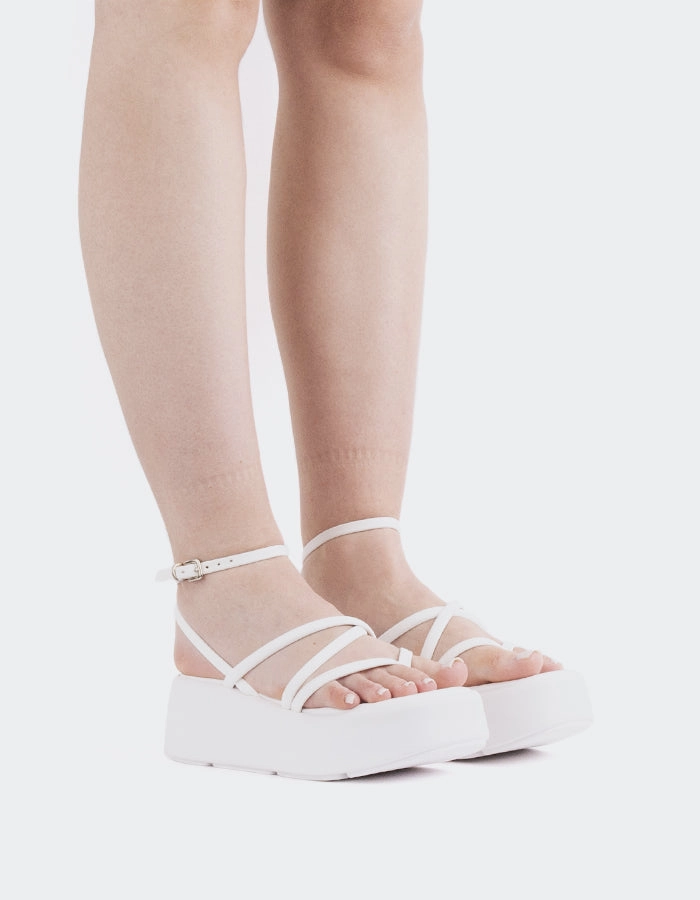 Miel White Leather Shoe Inserts For Sandals