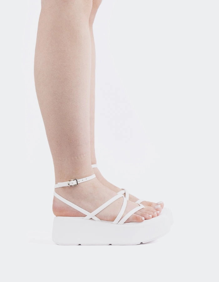 Platform Jelly Sandals Miel White Leather