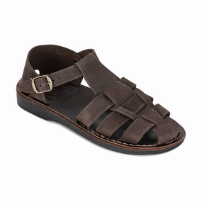 Daniel - Leather Fisherman Sport Sandal | Brown Nubuck Sandals Negril Resort Map