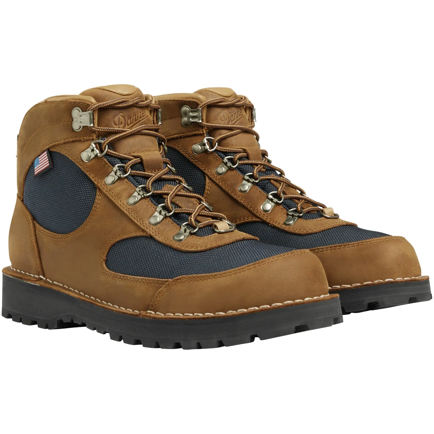 Peakfreak X2 Outdry Hiking Shoes Danner Mens Cascade Crest GTX Grizzly Brown/Ursa Blue Leather Hiking Boots