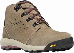 Juxt Hiking Shoes Danner Inquire Chukka Womens Gray/Plum Suede 4in WP Hiking Boots