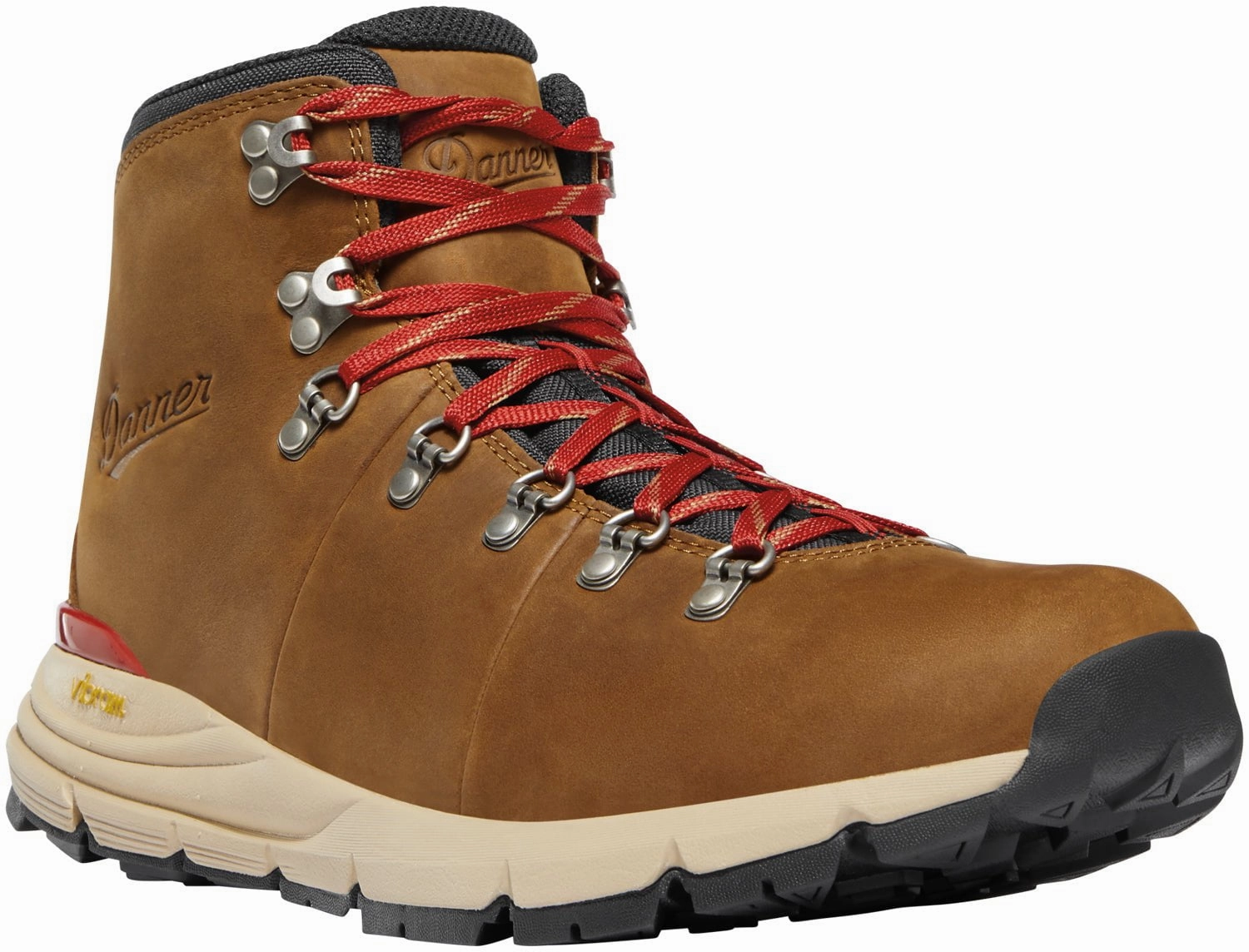 Dog Hiking Shoes Danner Mens Mountain 600 Leaf GTX Grizzly Brown/Rhodo Red Leather Hiking Boots